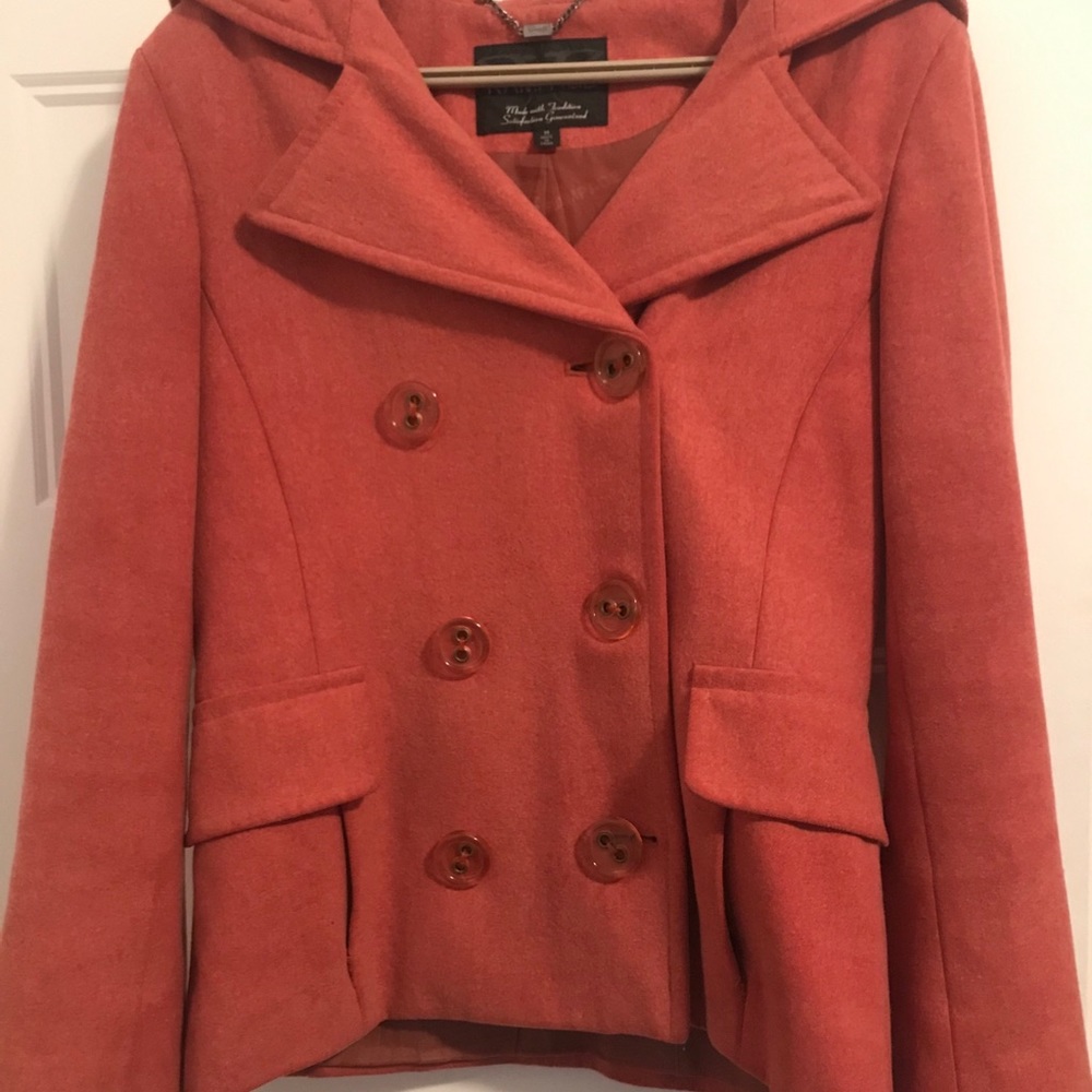Wool coat salmon color